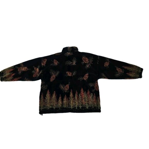 VINTAGE Cobblestone Canyon Women’s Pine Cone Fleece Full Zip Jacket XXL Black - Picture 7 of 8